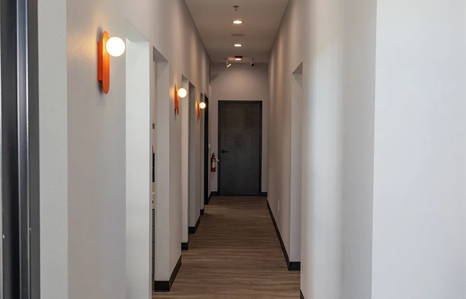 allen dental lounge office corridor