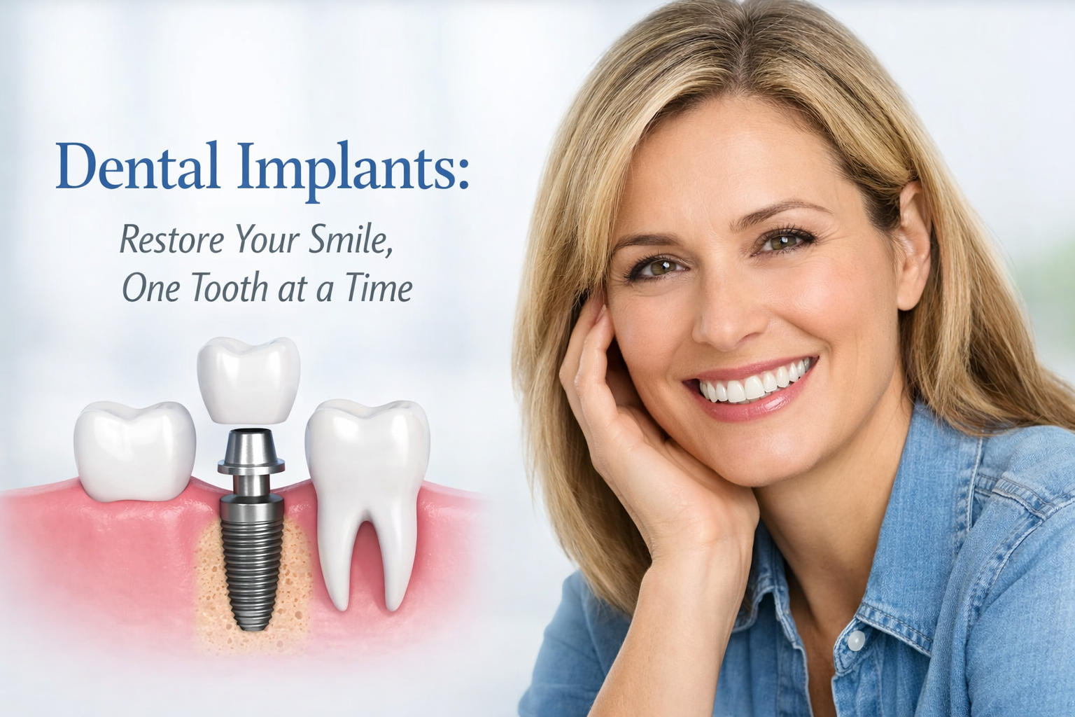Smile transformation with dental implants